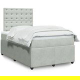 vidaXL Box spring postelja z vzmetnico svetlo siva 120x200 cm žamet | Shoptok.si