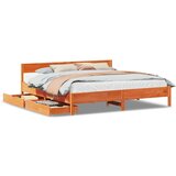 vidaXL okvir kreveta bez madraca voštano smeđi 200x200 cm od borovine | shoptok.hr