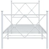 vidaXL Kovinski posteljni okvir z vzglavjem in vznožjem bel 80x200 cm | Shoptok.si