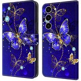 SUNSKY Eleganten etui ovitek za Samsung S24 5G, Modri metulj Cene