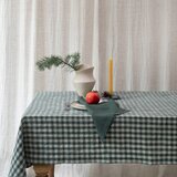 Linen Tales Lanen namizni prt 140x200 cm Forest Green Gingham – | Shoptok.si