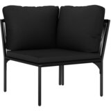  3-dijelna vrtna garnitura s jastucima crna PVC | Eponuda.com