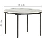  Stolić za kavu bijelo-crni Ø 65 cm od pravog punog mramora | shoptok.hr
