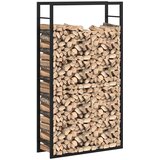  Stalak za drva za ogrjev mat crni 80x28x154 cm čelik | shoptok.hr