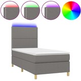  box spring s madracem LED tamnosivi 90x190 cm tkanina | shoptok.hr