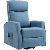 HOMCOM Relax fotelj z 8 masažnimi točkami, 135° nagibajoči se fotelj z naslonom za noge in dvema daljinskima upravljalnikoma, 74,5x87,5x110cm, modri, (20745087) | Shoptok.si