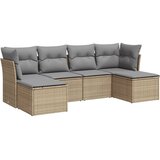  6-dijelni set vrtnih sofa s jastucima bež od poliratana | shoptok.hr