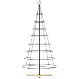 vidaXL Božićno drvo u obliku čunja s stalakom Crna 210 cm Čelik | shoptok.hr
