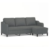 Maison Chic kavč - Sofa - Kanape trosed s stolčkom za noge temno siv 180 cm blago, (21727819) | Shoptok.si