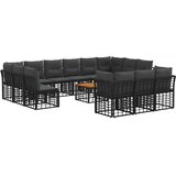  Set vanjskih sofa 14 pcs Crna i tamno siva Poliester | Eponuda.com