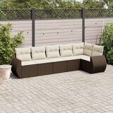 vidaXL 6-dijelni set vrtnih sofa od poliratana s jastucima smeđi | shoptok.hr