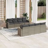 vidaXL 9-dijelni set vrtnih sofa od poliratana s jastucima sivi | shoptok.hr