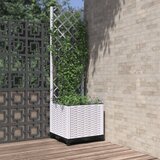 vidaXL Vrtna sadilica s rešetkom bijela 40 x 40 x 136 cm PP Cijene