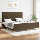 vidaXL Okvir za krevet s uzglavljem tamnosmeđi 160x200 cm od tkanine | shoptok.hr