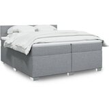 vidaXL Box spring postelja z vzmetnico svetlo siva 200x200 cm blago Cene