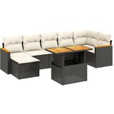 Maison Chic Seti vrtnega pohištva - Vrtna garnitura - Vrtni pohištvo set 8-delna z blazinami črn poli ratan, (21800360) | Shoptok.si