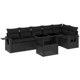  7-dijelni set vrtnih sofa od poliratana s jastucima crni Crna 100 x 55 x 73 cm | shoptok.hr