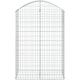 vidaXL Obokana gabionska košara 100x50x140/160 cm pocinkano železo | Shoptok.si