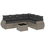 Maison Chic Seti vrtnega pohištva - Vrtna garnitura - Vrtni pohištvo set 7-delna z blazinami siv poli ratan, (21801213) | Shoptok.si
