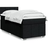 vidaXL Box spring postelja z vzmetnico črn 90x190 cm blago | Shoptok.si