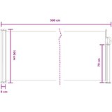  Retraktabilna bočna tende Siva 500 x 100 cm Poliester | shoptok.hr