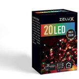 Zelux Novoletne lučke na baterije 20 LED 2m večbarvne prozoren kabel 2x AA Cene