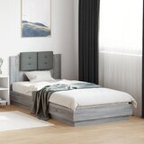 Furnova Posteljni okvir z vzglavjem siva sonoma 90x200 cm inž. les, (21934932) Cene