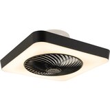 QAZQA Pametni stropni ventilator kvadratne črne barve z LED zatemnitvijo - Climo Cene