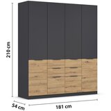 Modern Living Omara Za Oblačila Max, Temno Siva, Barva Hrasta | Shoptok.si
