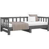  Dnevni ležaj na izvlačenje sivi 2x(90x190) cm masivna borovina | Shoptok.si