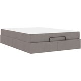 vidaXL Konstrukcija postelje z vzmetnico Taupe 140 x 190 cm blago | Shoptok.si