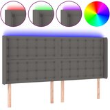  LED uzglavlje sivo 147x16x118/128 cm od umjetne kože | shoptok.hr