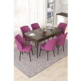 Hanah home nef - baroque, purple baroquepurple extendable dining table & chairs set (7 pieces) | ePonuda.com