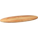 vidaXL Stolna ploča svjetlosmeđa 100x50x2 cm ovalna masivna hrastovina | shoptok.hr