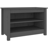 vidaXL Klop za čevlje siva 70x38x45,5 cm trdna borovina, (20709878) Cene