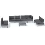 Maison Chic Seti vrtnega pohištva - Vrtna garnitura - Vrtni pohištvo set 9-delna z blazinami trdna borovina, (21798294) | Shoptok.si