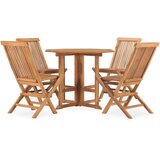  5-dijelni sklopivi vrtni blagovaonski set od masivne tikovine | Eponuda.com