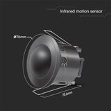 Senzor pokreta za spušteni plafon PIR 360° 500W/230V crni | Eponuda.com