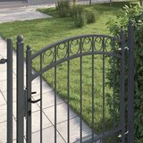 vidaXL Ograjna vrata Siva 125 x 100 cm Jeklo s prašnim premazom | Shoptok.si