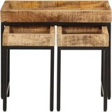  Uklapajući stolići za kavu 3 k masivno grubo drvo manga željezo | shoptok.hr