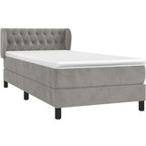 Box spring krevet s madracem svjetlosivi 90x190 cm baršunasti | shoptok.hr