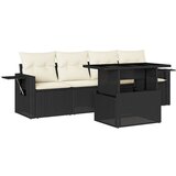 Maison Chic Seti vrtnega pohištva - Vrtna garnitura - Vrtni pohištvo set 5-delna z blazinami črn poli ratan, (21815922) | Shoptok.si