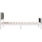  Okvir kreveta s uzglavljem Bijela i svijetlosiva 90 x 200 cm | shoptok.hr