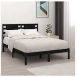  Posteljni okvir črn iz trdne borovine 200x200 cm | Shoptok.si