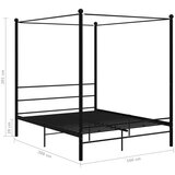  Posteljni okvir z ogrodjem za baldahin črn kovinski 160x200 cm, (20643970) | Shoptok.si