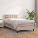  Box spring postelja z vzmetnico kapučino 100x200cm umetno usnje, (20727134) Cene