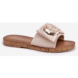 Boto Flat Women's Slippers With Decorative Detail Beige Nellodra | Shoptok.si