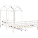  Set kreveta i klupe s krovom bez madraca bijele boje 80x200 cm | shoptok.hr