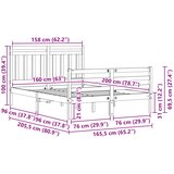  Krevetna konstrukcija s uzglavljem Vosak smeđa 160 x 200 cm | shoptok.hr