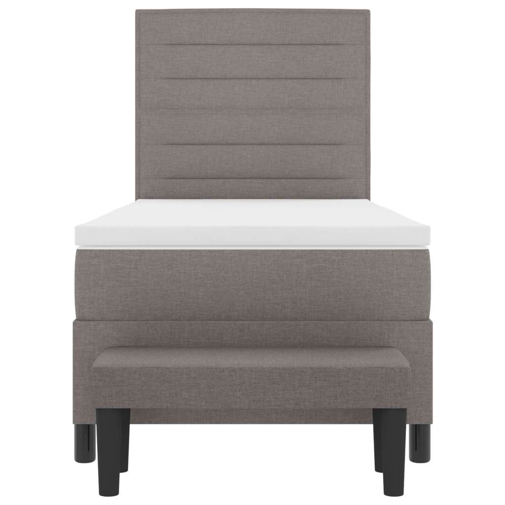  Škatlasta vzmetnica z vzmetnico in klopjo taupe 90x190 cm tkanina, (22083042) | Shoptok.si